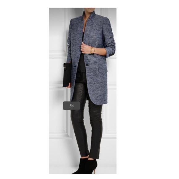 $1495 Stella McCartney Silk Blend Bryce Coat Jacket In Blue 40 / S - Picture 3 of 9
